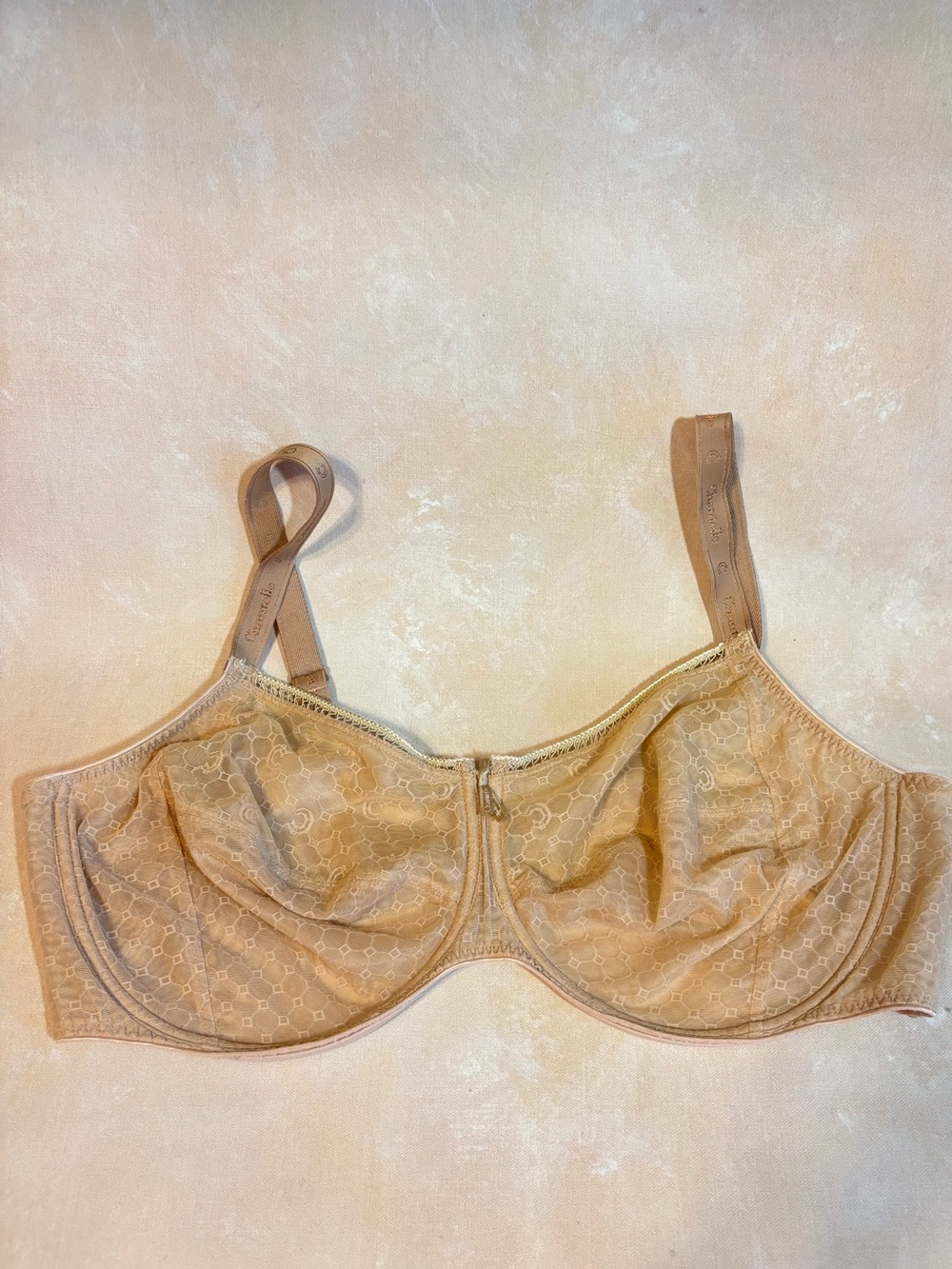Chantelle C Chic Nude Lace Full Cup Underwire Bra, 44 DDD, style 3582